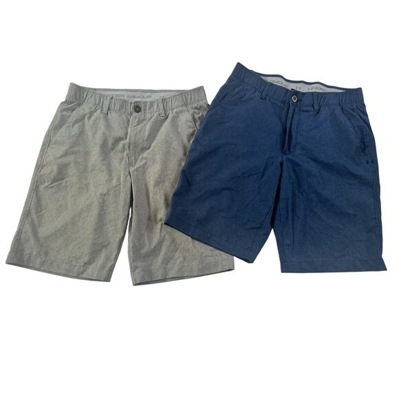 Under Armour Shorts Mens 32 Gray Blue Heatgear Loose Fit Golf Athletic #5219 - Picture 1 of 10